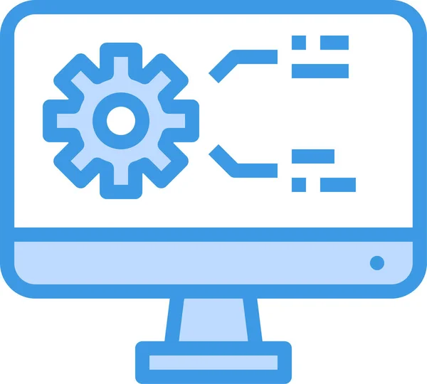 Computerbildschirm Symbol Der Kategorie Werkzeugbau — Stockvektor