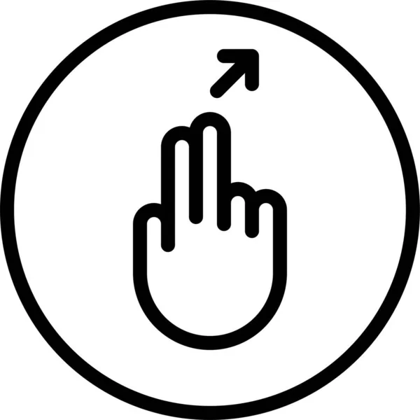 Gestur Finger Ikon Mobile Dalam Gaya Outline - Stok Vektor