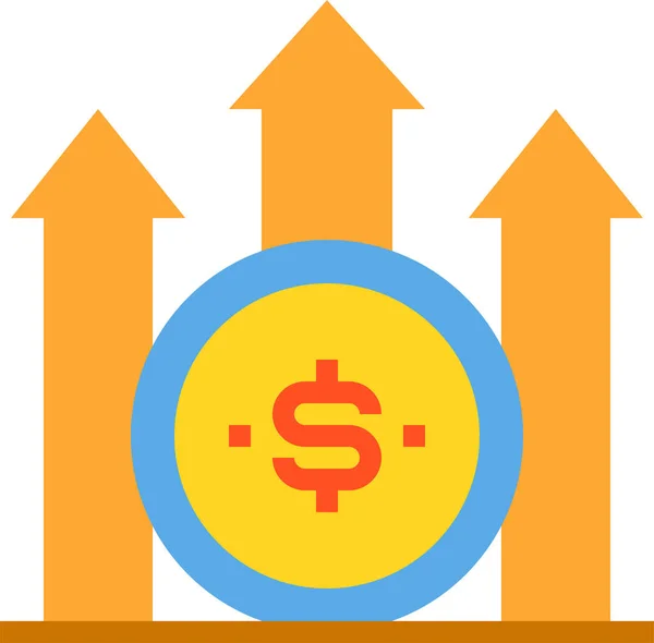 Flechas Estadísticas Ganancias Icono — Archivo Imágenes Vectoriales