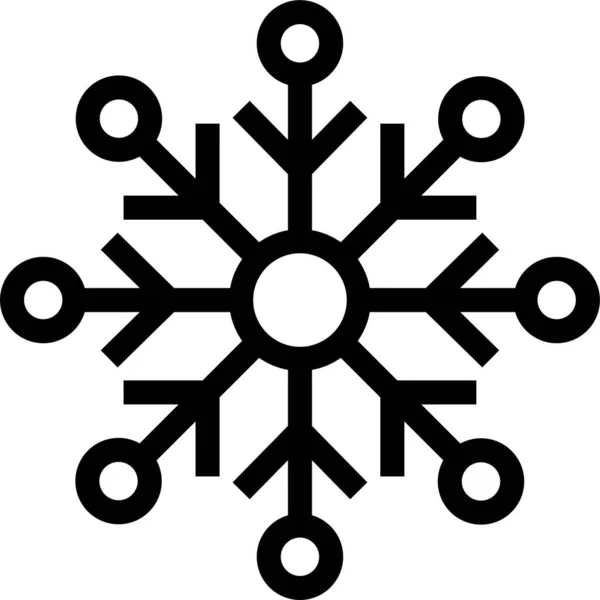 Feriado Ícone Inverno Floco Neve Estilo Esboço — Vetor de Stock