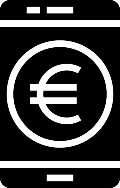 Business Euro Finance Icon Solid Style — Stock Vector