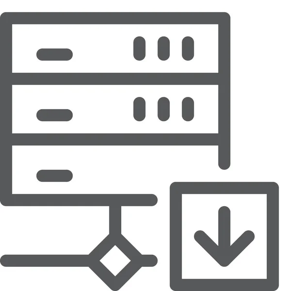 Netzwerk Server Symbol Umriss Stil Herunterladen — Stockvektor