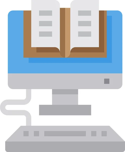 Libro Icono Conocimientos Informáticos Categoría Hardware Informático — Vector de stock