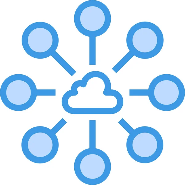 Icona Della Connessione Comunicazione Cloud Stile Full Outline — Vettoriale Stock