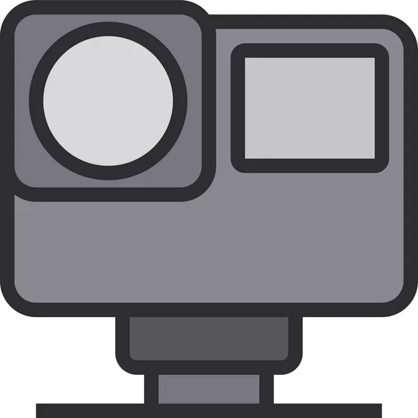 Ícone Ação Câmera Preenchido Contorno Estilo Esboço Preenchido — Vetor de Stock