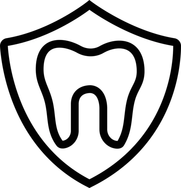 Ícone Dental Crachá Antivírus Estilo Esboço — Vetor de Stock