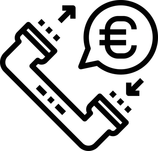 Banking Call Währungssymbol Umrissstil — Stockvektor