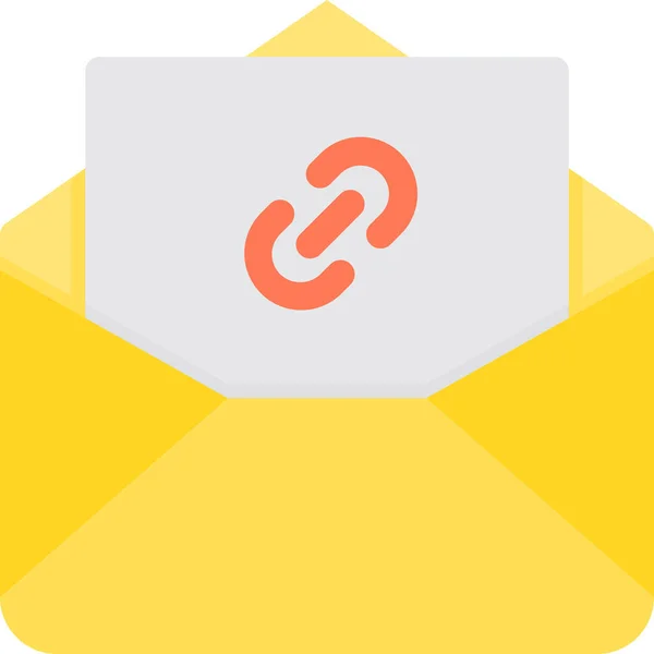 Attach Communication Email Icon Flat Style — Stock Vector