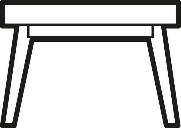 デスクテーブル概要スタイルのアイコン — ストックベクタ