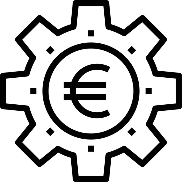 Icono Gestión Finanzas Empresariales Estilo Esquema — Archivo Imágenes Vectoriales