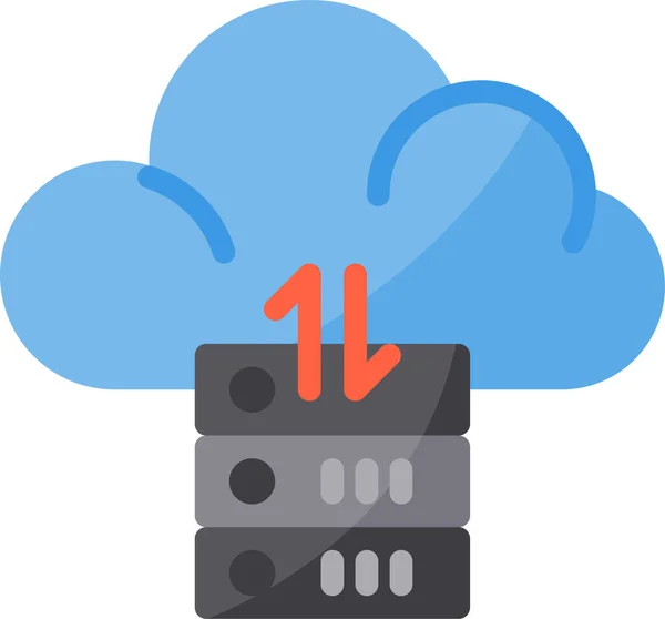 Cloud Data Uitwisseling Pictogram Platte Stijl — Stockvector