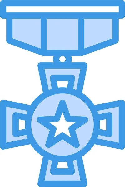Medal Wyróżnia Ikonę Nagrody Stylu Wypełnionego Zarysu — Wektor stockowy