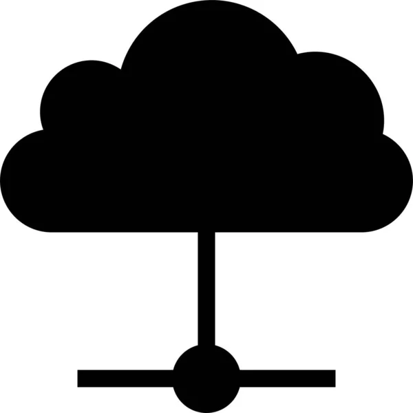 Иконка Данных Облачных Вычислений Твердом Стиле — стоковый вектор