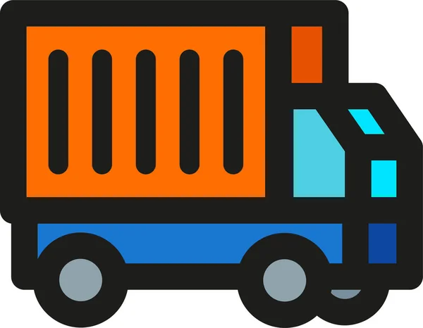 Truck Box Delivery Icon Filled Outline Style — Stock Vector