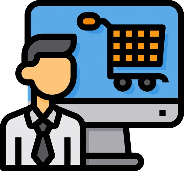 Online Shopping Cart Icon — Stock Vector