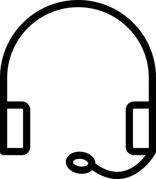 Kopfhörer Hilfe Service Symbol Umrissen — Stockvektor