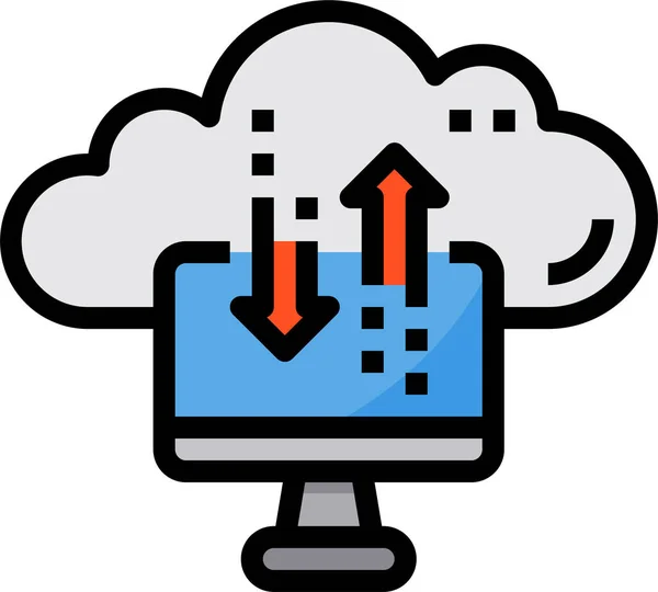 Cloud Communication Computing Icon Ausgefüllten Outline Stil — Stockvektor