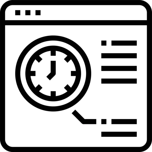 Icono Tiempo Web Del Navegador — Archivo Imágenes Vectoriales