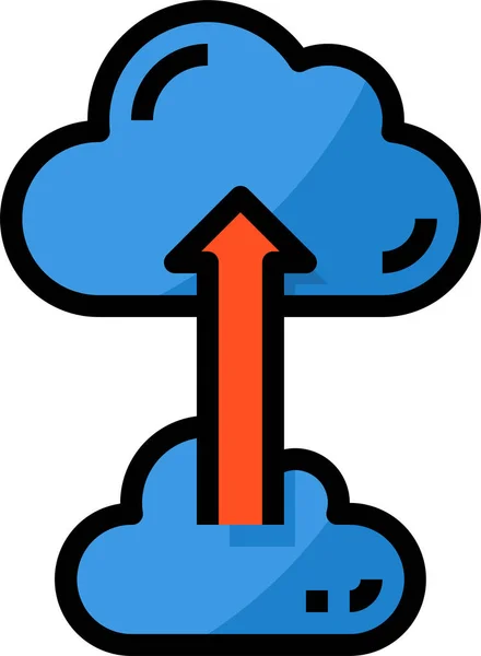 Cloud Upload Arrow Icon — Stock Vector