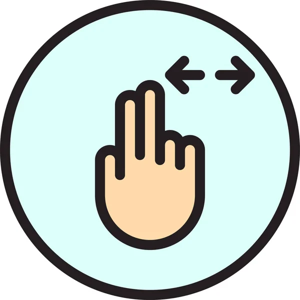 Creen Finger Gesture Icon Filled Outline Style — Stock Vector