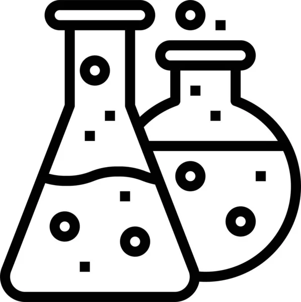 Ikona Edukacji Chemicznej Biologii Zarysie — Wektor stockowy