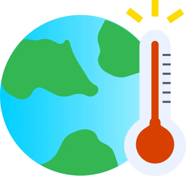 Ícone Ecologia Terra Eco Estilo Plano — Vetor de Stock