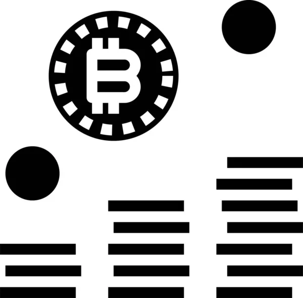 Икона Bitcoin Твердом Стиле — стоковый вектор