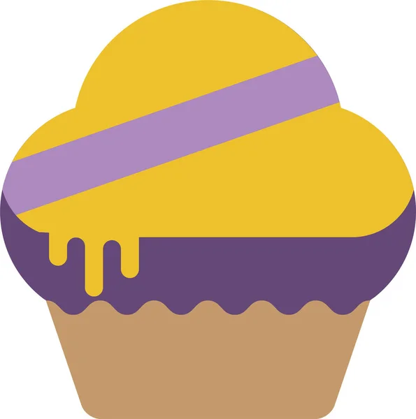 Postre Comida Muffin Icono Estilo Plano — Archivo Imágenes Vectoriales