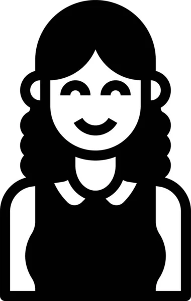 Avatar Vrouw Schattig Pictogram — Stockvector