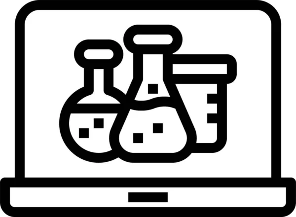 Icône Enseignement Chimie Biologique Style Contour — Image vectorielle