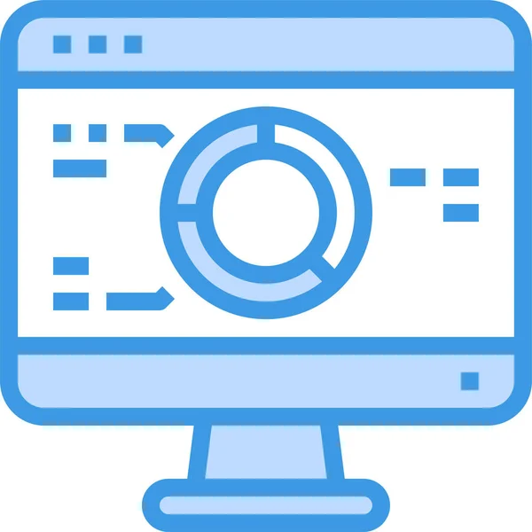 Browserdiagramm Computersymbol Stil Ausgefüllter Umrisse — Stockvektor
