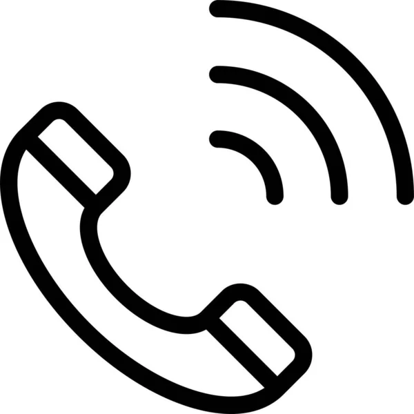Internet Telefonsignal Symbol Umriss Stil — Stockvektor