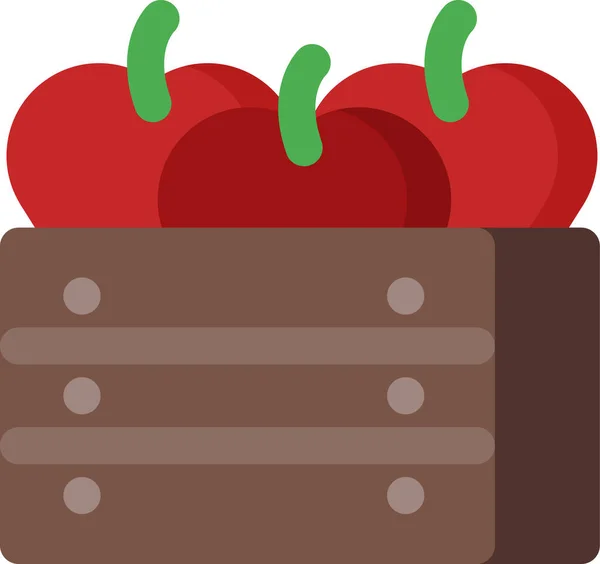 Φρούτα Μήλο Τροφίμων Εικονίδιο Επίπεδη Στυλ — Διανυσματικό Αρχείο