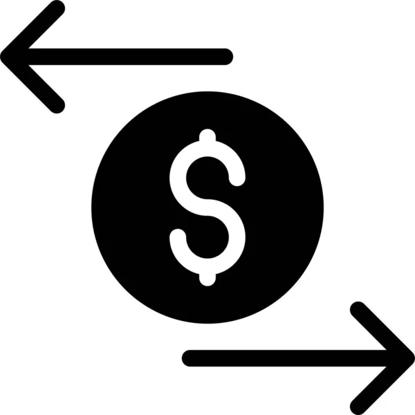 Munt Munt Dollar Pictogram Solide Stijl — Stockvector