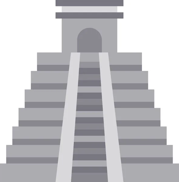 Chichén Ícono Pirámide Itza — Vector de stock