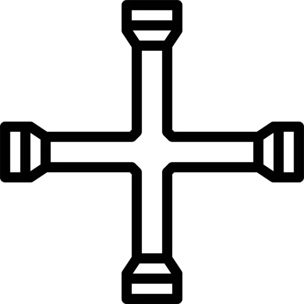 Значок Панелі Гайкового Ключа Стилі Контурів — стоковий вектор