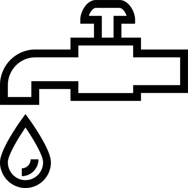 Koopje Drainvalve Tuinieren Pictogram Omtrek Stijl — Stockvector