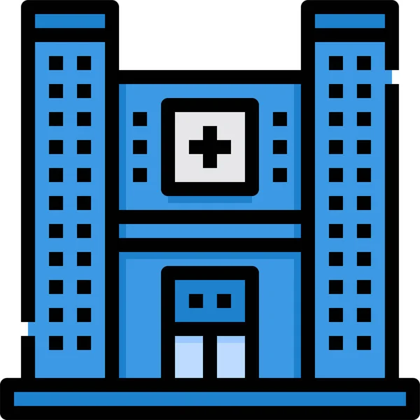 Edificio Del Hospital Icono Salud — Vector de stock