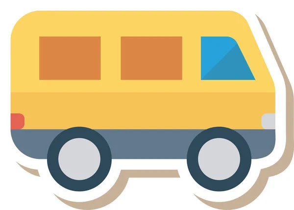 Auto Bus Passenger Icon Flat Style — Stock Vector