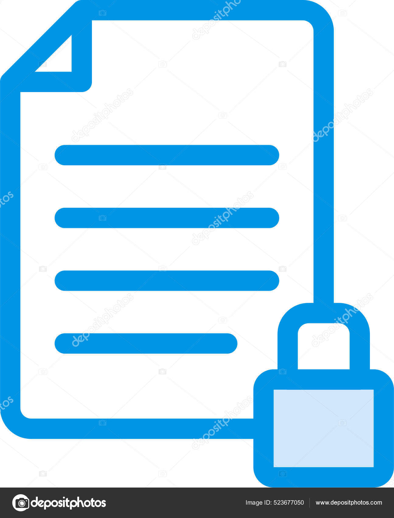 Contract Lock Locked Icon Filled Outline Style Stock Vector by