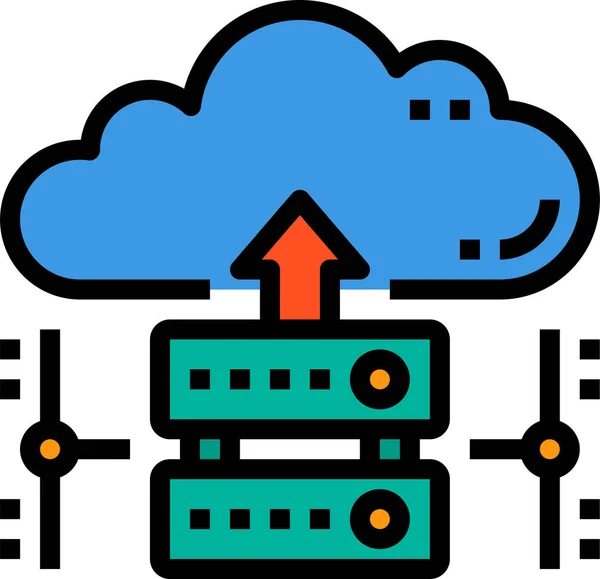Icona Del Server Del Database Cloud Stile Full Outline — Vettoriale Stock