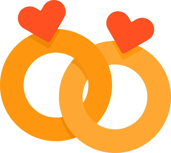 Wedding Ring Heart Icon Love Romance Category — Stock Vector