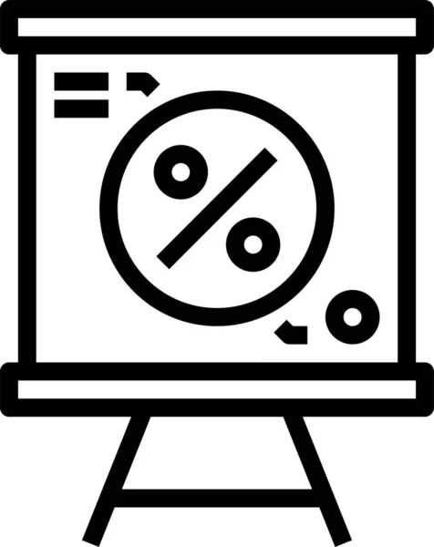 Descuento Icono Porcentaje Dinero Estilo Esquema — Archivo Imágenes Vectoriales