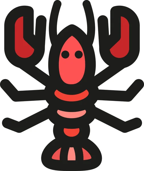Lobster Cooking Food Icon Filled Outline Style — Stock Vector