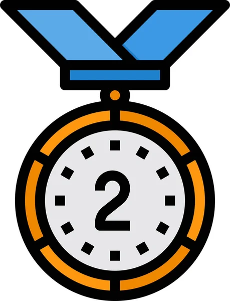 Medal Reward Badge Icon Filled Outline Style — Stock Vector
