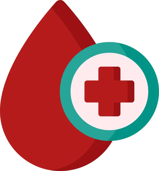 Donación Sangre Añadir Icono Estilo Plano — Vector de stock