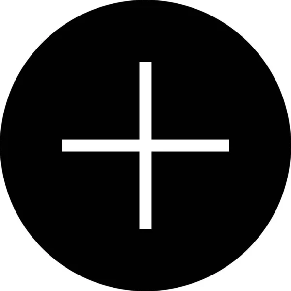 Додати Створити Піктограму Хреста Суцільному Стилі — стоковий вектор