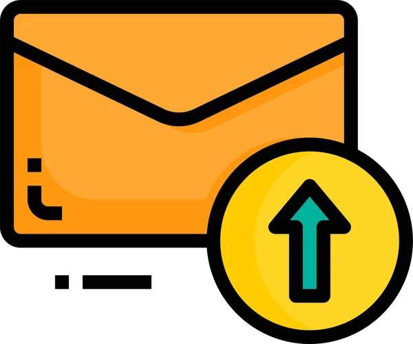 Icono Carta Sobre Correo Electrónico Estilo Esquema Rellenado — Vector de stock