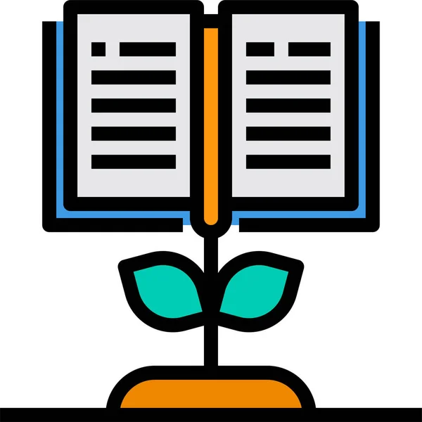 Könyv Oktatás Tudás Ikon Kitöltött Vázlatos Stílusban — Stock Vector