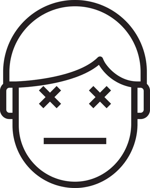 Ícone Face Emoção Avatar Estilo Esboço — Vetor de Stock